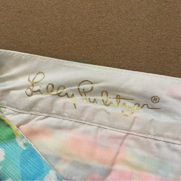 Lily Pulitzer Buttercup Watercolor Scalloped Hem Shorts Size 00 - Picture 7 of 11